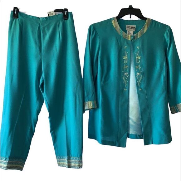 Nancy Bolin for City Girl VTG two piece jacket & Capri set size 10 - Picture 1 of 11